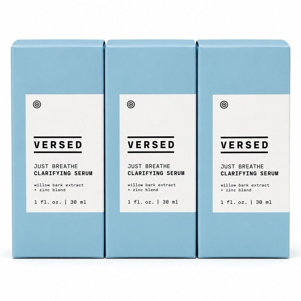 3 Pack VERSED Just Breathe Clarifying Serum 1oz Willow Bark Zinc NEW